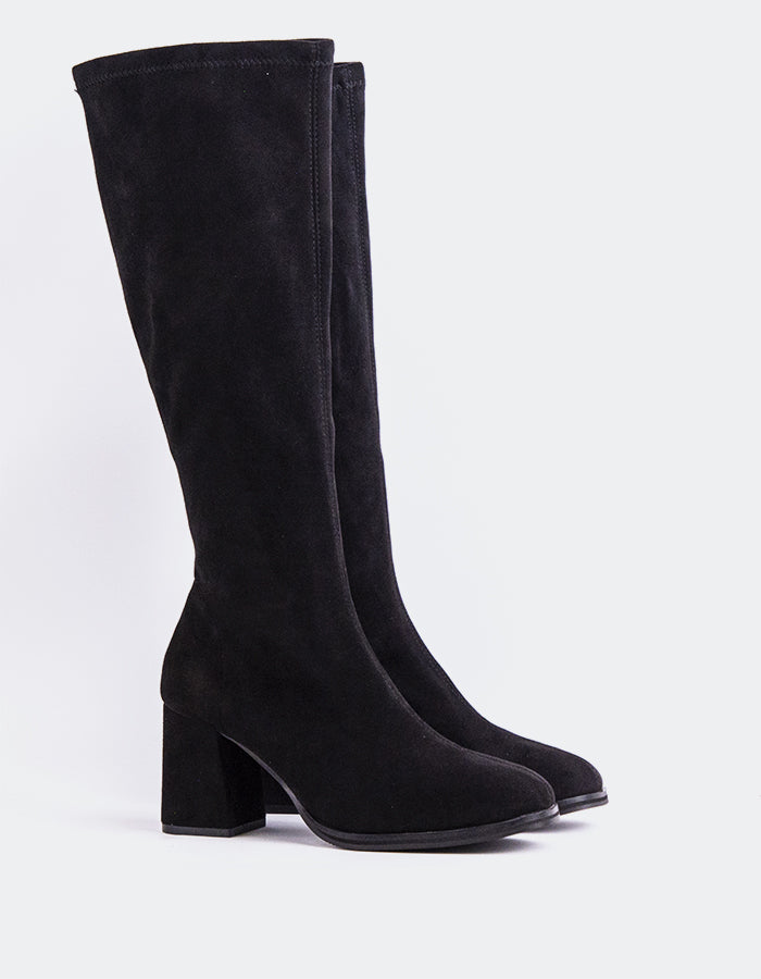 SHELLY SHEN Heredia Bottes hautes pour femmes Noir Suède