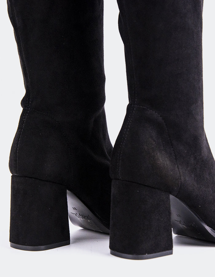 SHELLY SHEN Heredia Bottes hautes pour femmes Noir Suède