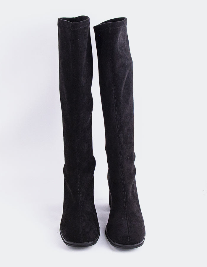 SHELLY SHEN Heredia Bottes hautes pour femmes Noir Suède