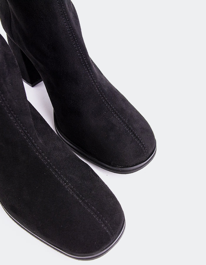 SHELLY SHEN Heredia Bottes hautes pour femmes Noir Suède