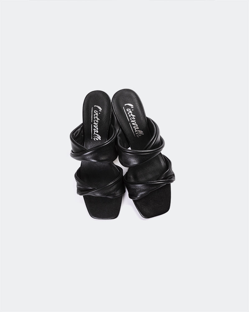 L'INTERVALLE Hester Women's Sandal Mules Black Leather