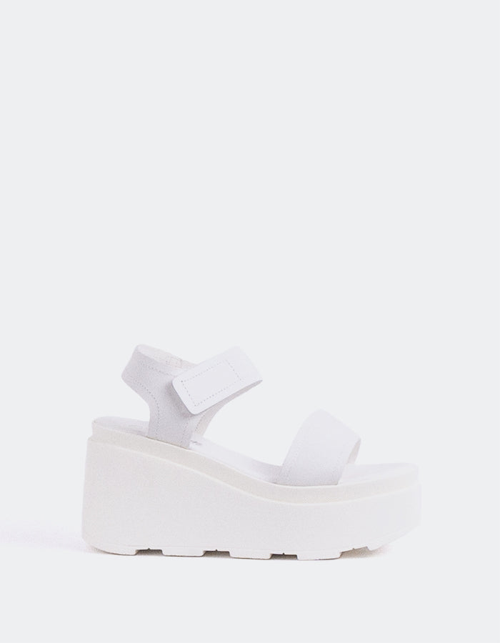 L'INTERVALLE Ideal Women's Platform Wedge Sandal White Leather