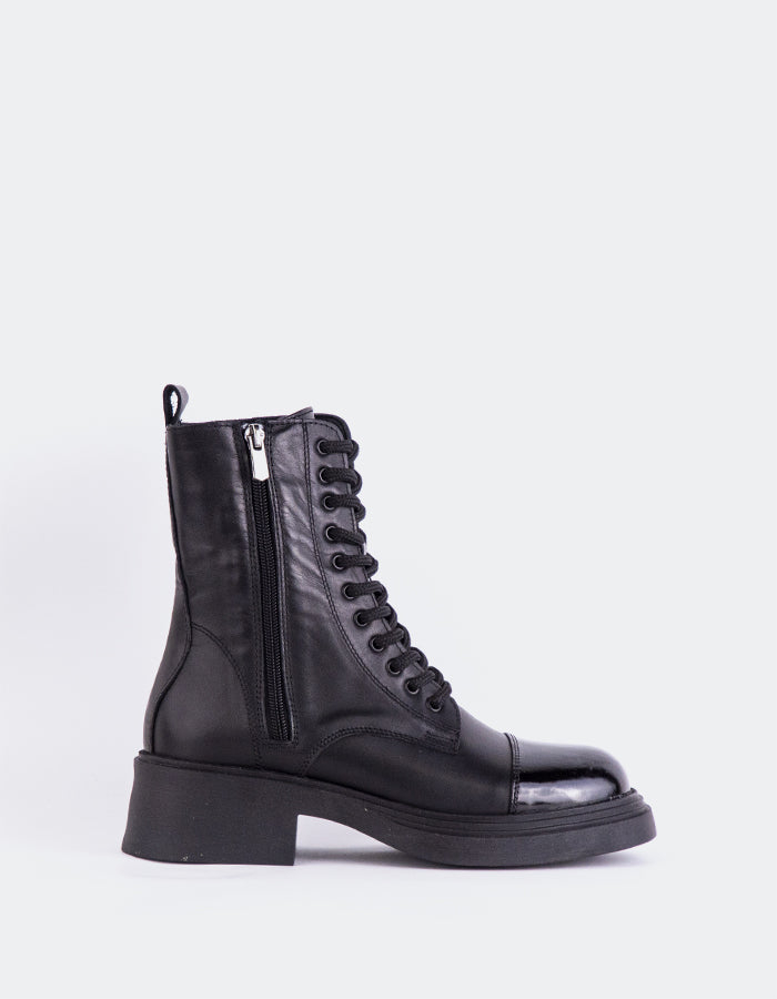 L'INTERVALLE Isidore Bottines à lacets pour femme Noir