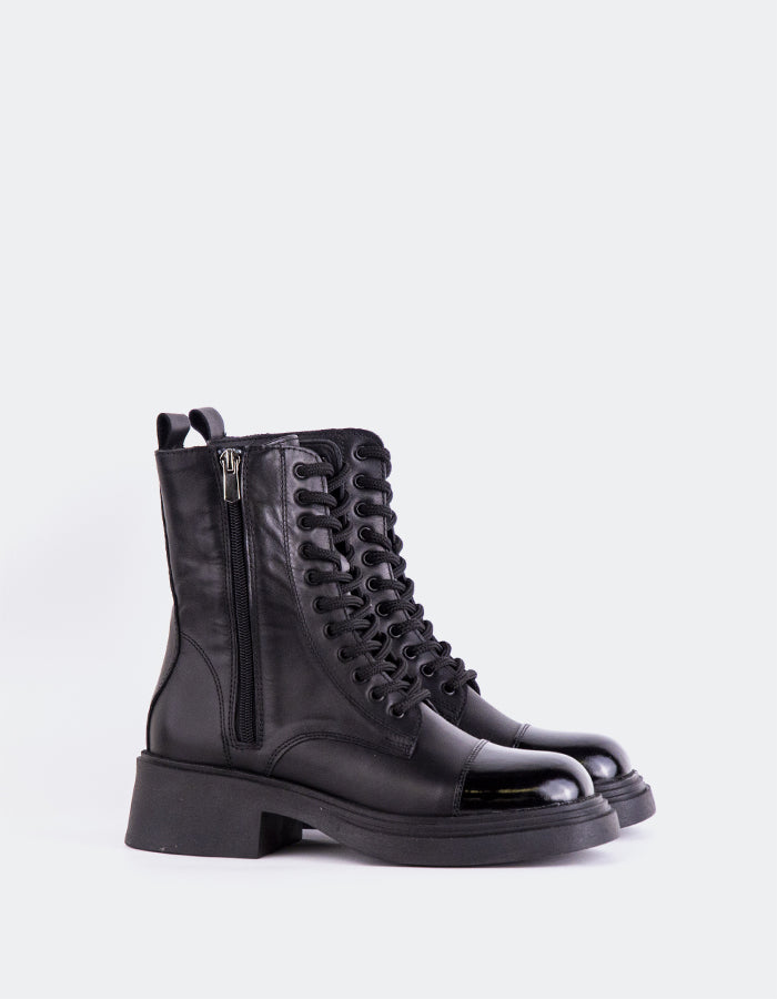 L'INTERVALLE Isidore Bottines à lacets pour femme Noir
