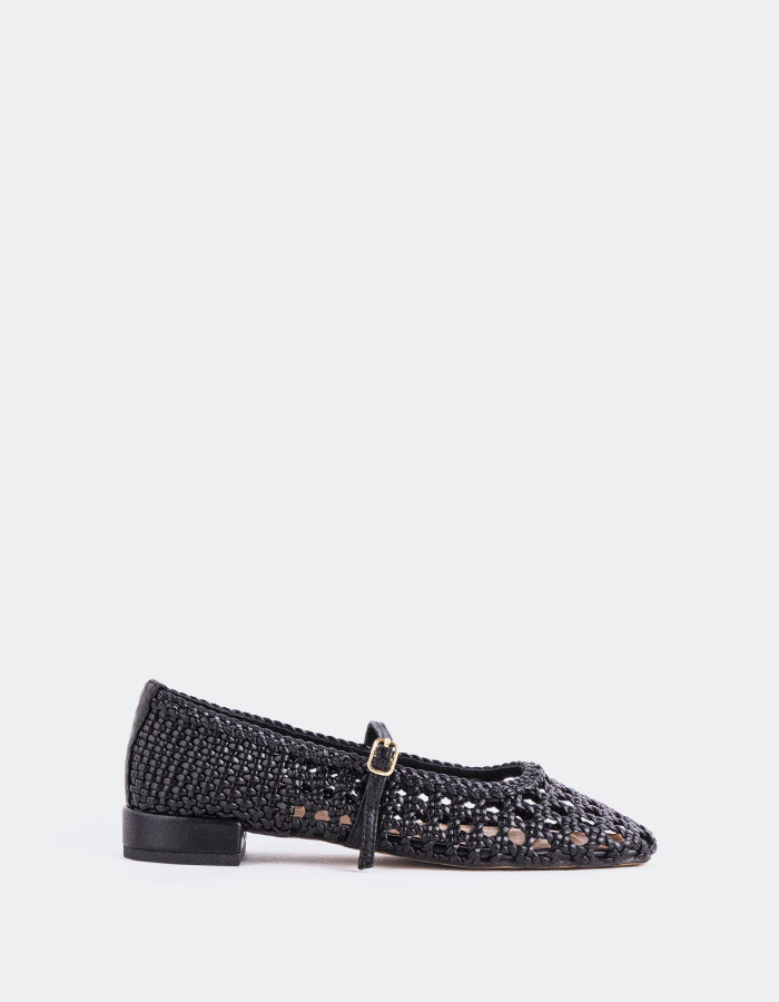 L'INTERVALLE Izaro Femmes Mary Jane Chaussures plates Noir Woven