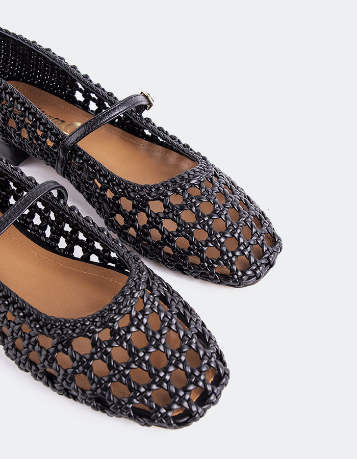 L'INTERVALLE Izaro Femmes Mary Jane Chaussures plates Noir Woven