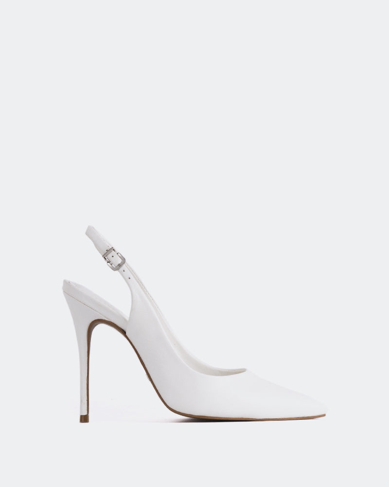 L'INTERVALLE Janeiro Chaussures pour femmes Escarpins à Bride Arrière Cuir blanc