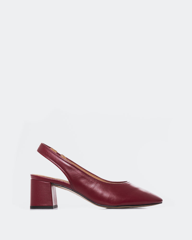 L'INTERVALLE Jarotes Women's Shoe Slingback Burgundy Leather