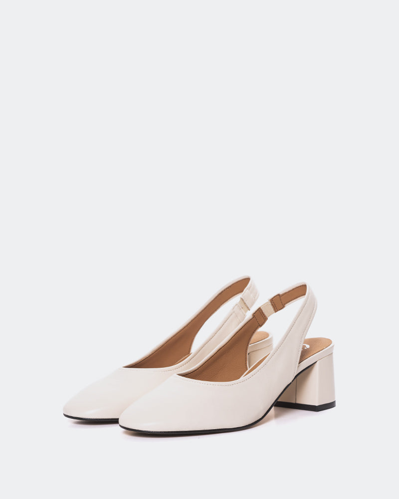 L'INTERVALLE Jarotes Women's Shoe Slingback Off White Leather