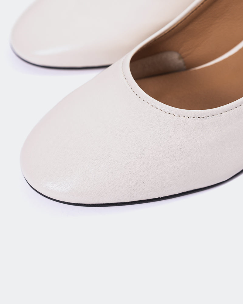 L'INTERVALLE Jarotes Chaussures pour femmes Escarpins à Bride Arrière Blanc Cassé  Cuir