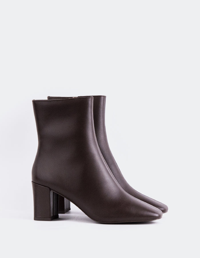 L'INTERVALLE Jepson Bottes de cheville pour femmes Cuir Brun