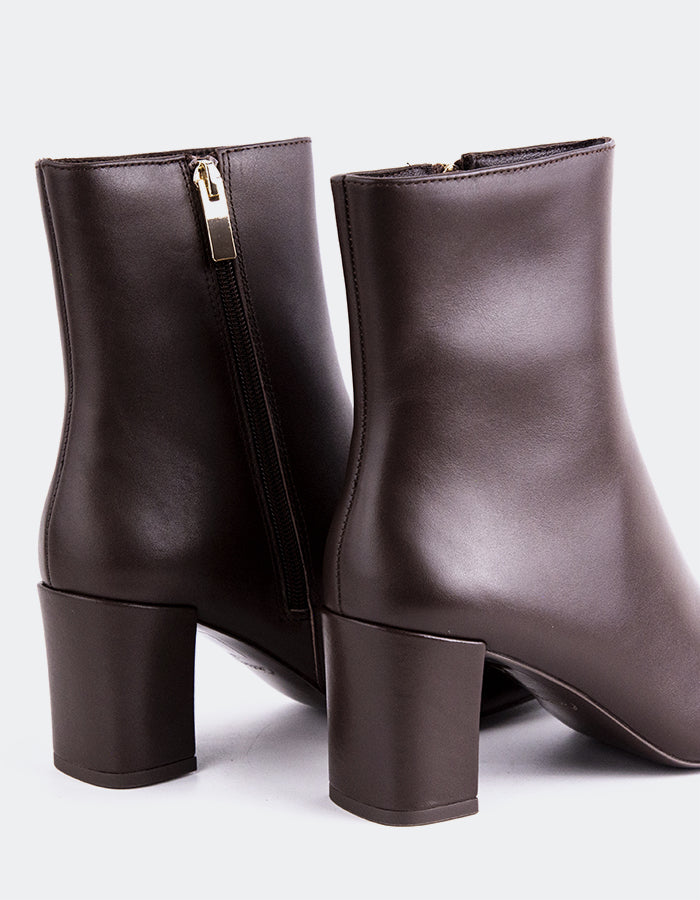 L'INTERVALLE Jepson Bottes de cheville pour femmes Cuir Brun