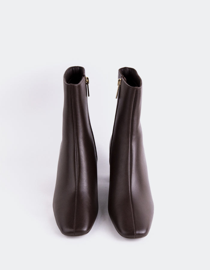 L'INTERVALLE Jepson Bottes de cheville pour femmes Cuir Brun