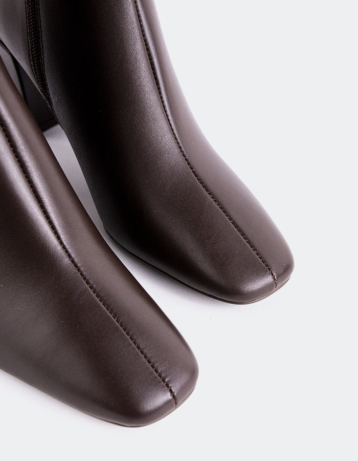 L'INTERVALLE Jepson Bottes de cheville pour femmes Cuir Brun