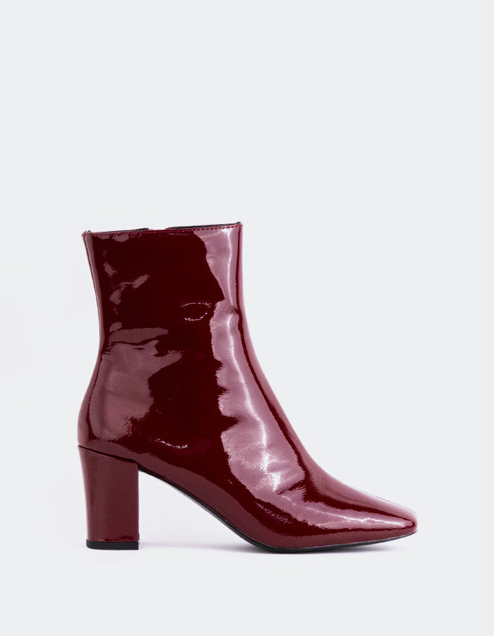 L'INTERVALLE Jepson Women's Ankle Boots Burgundy Patent