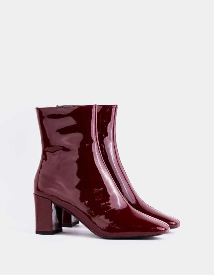 L'INTERVALLE Jepson Women's Ankle Boots Burgundy Patent