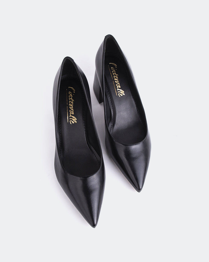 L'INTERVALLE Josephine Chaussures pour femmes à talon moyen Escarpins Noir  Cuir
