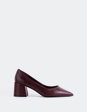 Josephine Burgundy Leather - Burgundy / 37 / Leather