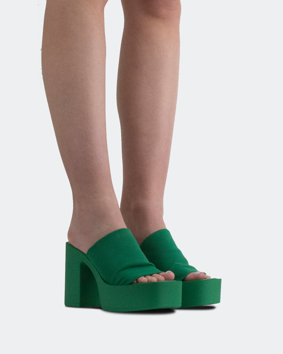 L'INTERVALLE Jourdan Women's Sandal Platform Green Lycra