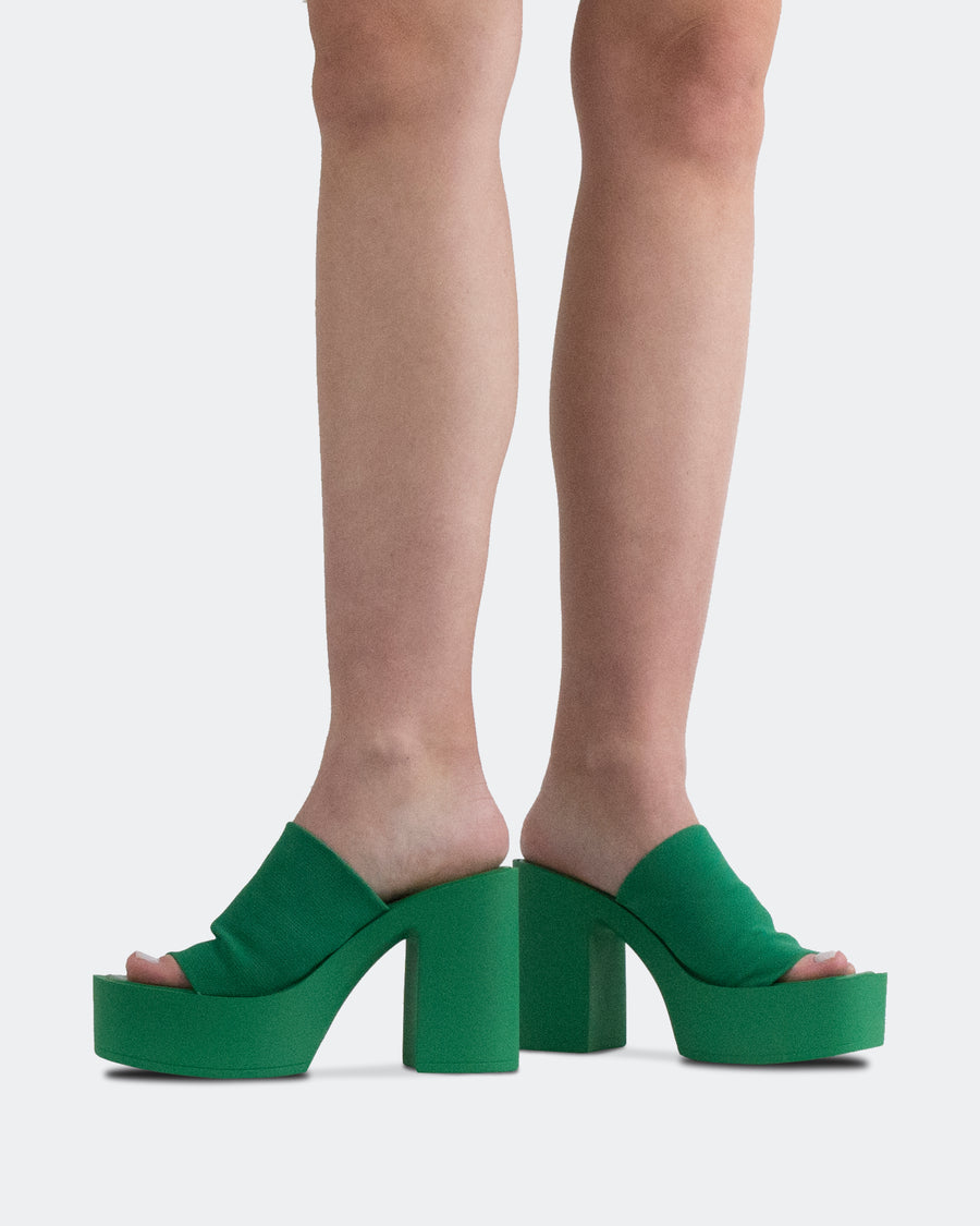L'INTERVALLE Jourdan Women's Sandal Platform Green Lycra