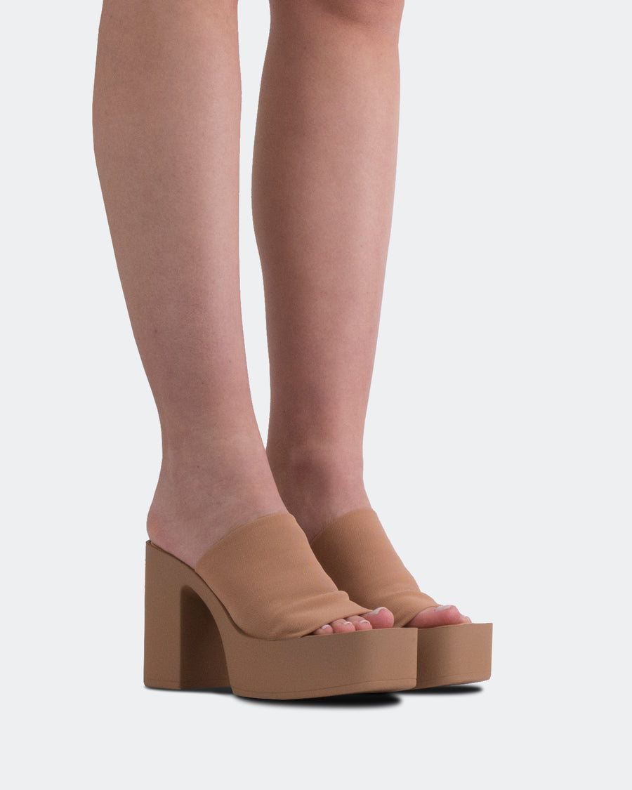 L'INTERVALLE Jourdan Women's Sandal Platform Nude Lycra