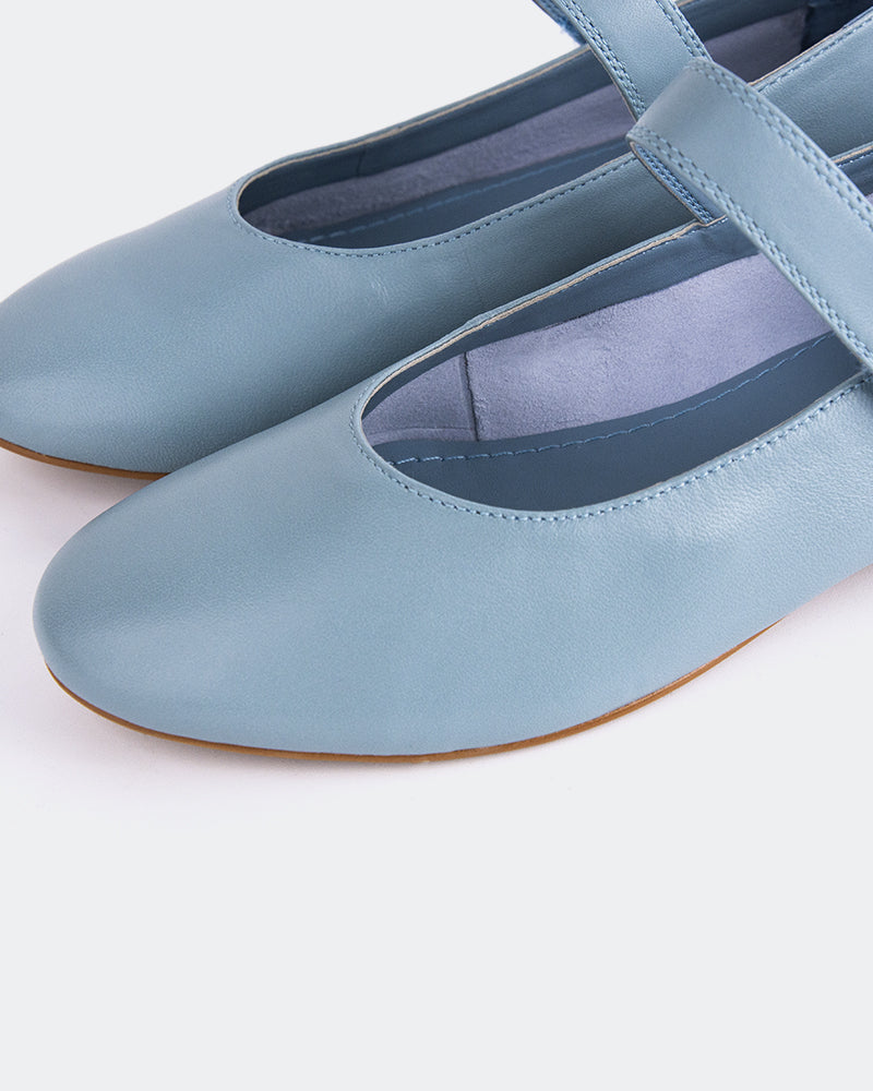 L'INTERVALLE Jurgita Women's Shoe Ballerina Blue Leather