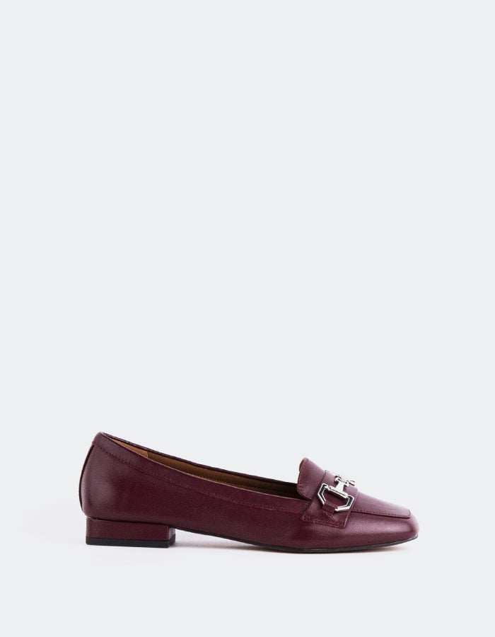 L'INTERVALLE Kallima Women's Loafer Pump Shoe Burgundy Leather
