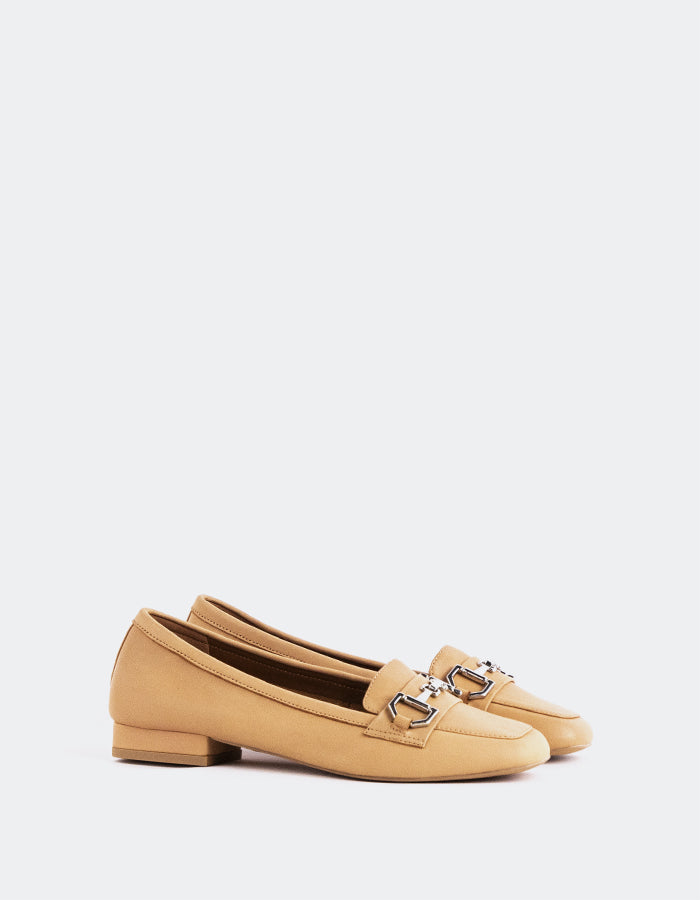 L'INTERVALLE Kallima Femme Loafer Pump Shoe Chameau Leather