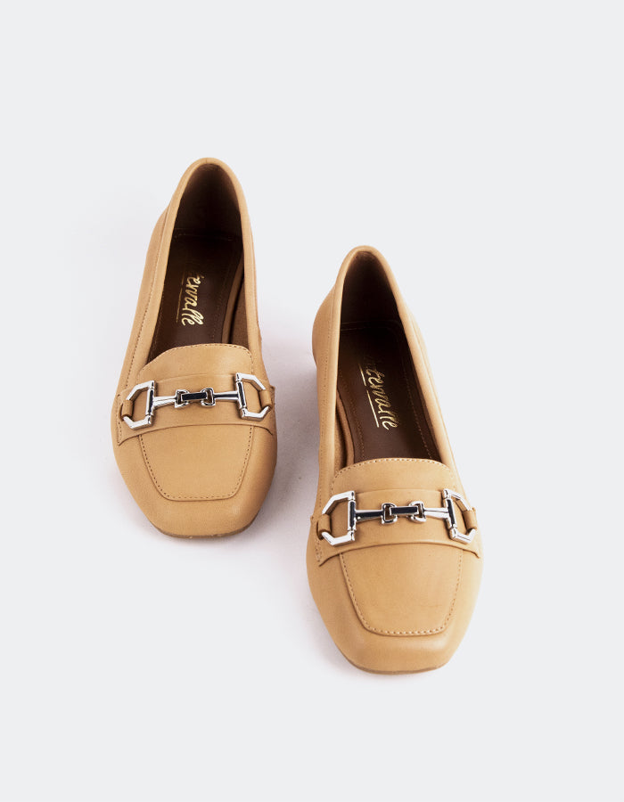 L'INTERVALLE Kallima Femme Loafer Pump Shoe Chameau Leather