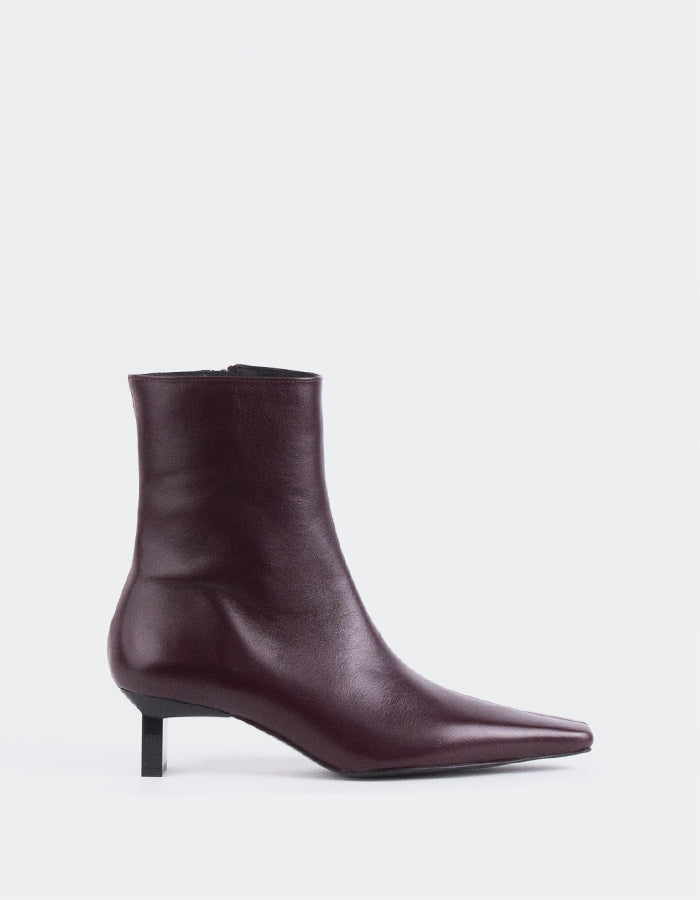 L'INTERVALLE Karylle Women's Ankle Boots Burgundy Leather (7126288040016)