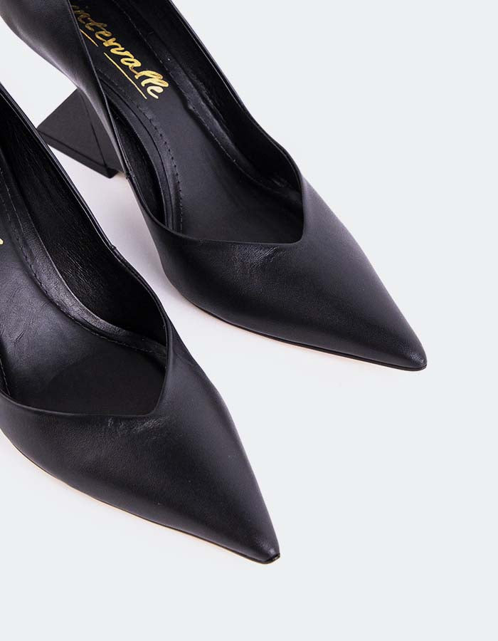 L'INTERVALLE Kressy Femmes Wedge Escarpins Noir Cuir