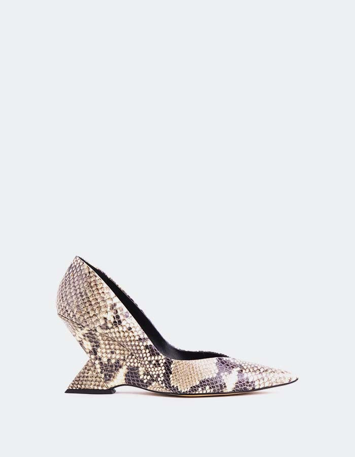 L'INTERVALLE Kressy Women's Wedge Pumps Natural Snake