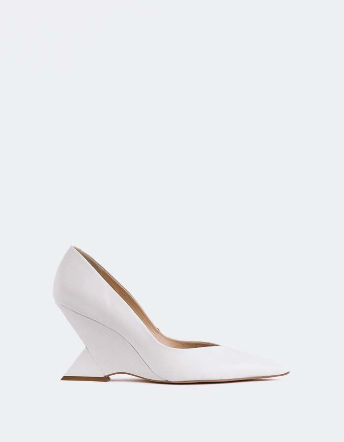 L'INTERVALLE Kressy Escarpins compensés pour femmes Cuir blanc