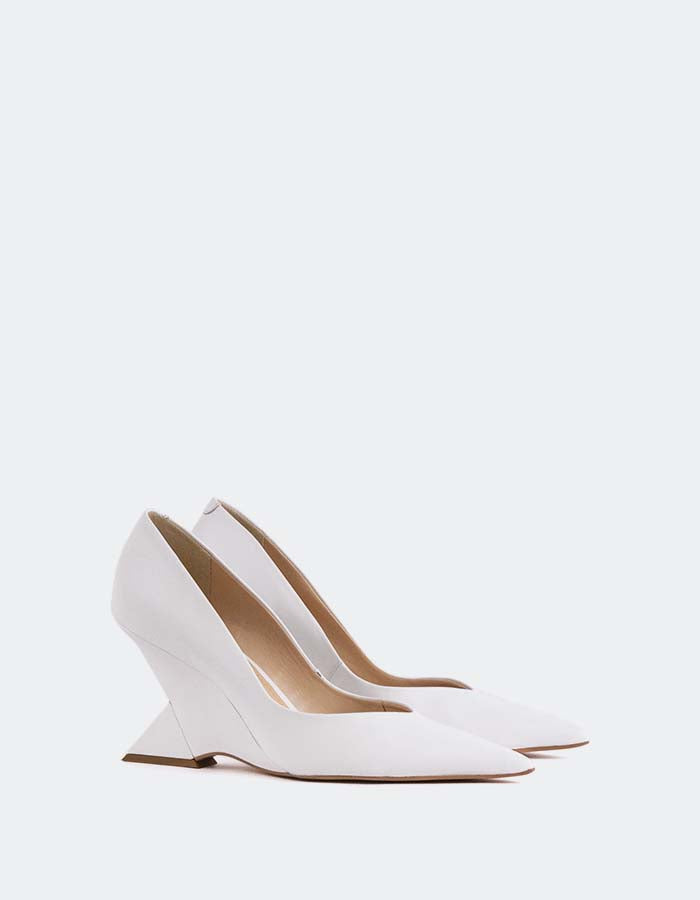 L'INTERVALLE Kressy Escarpins compensés pour femmes Cuir blanc