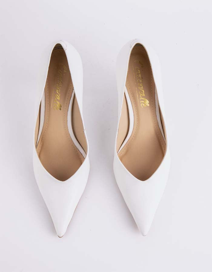 L'INTERVALLE Kressy Escarpins compensés pour femmes Cuir blanc