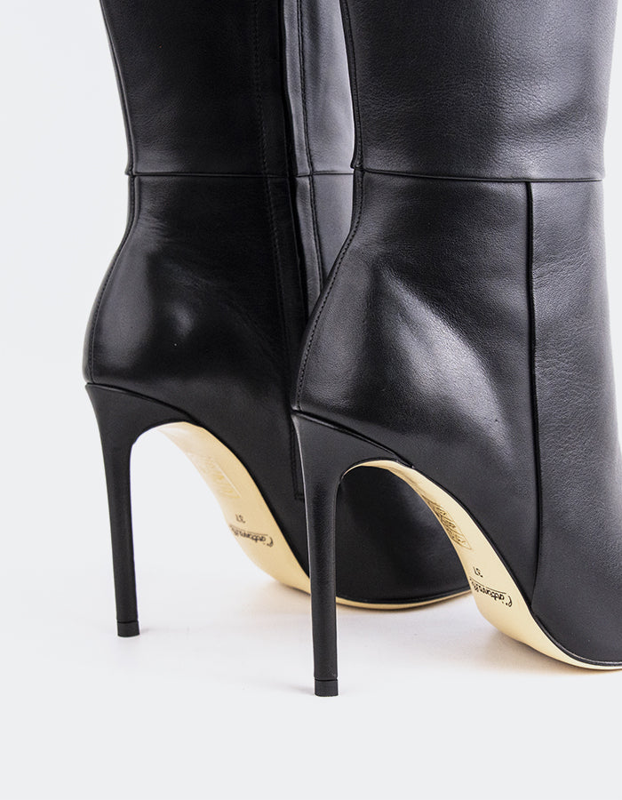 L'INTERVALLE Kyrie Women's High-Heel Tall Boots Black Leather