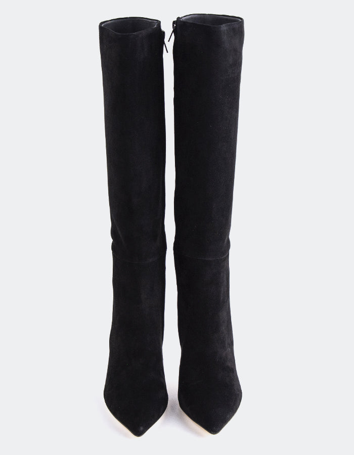 L'INTERVALLE Kyrie Bottes hautes à talons hauts pour femmes Noir Suède