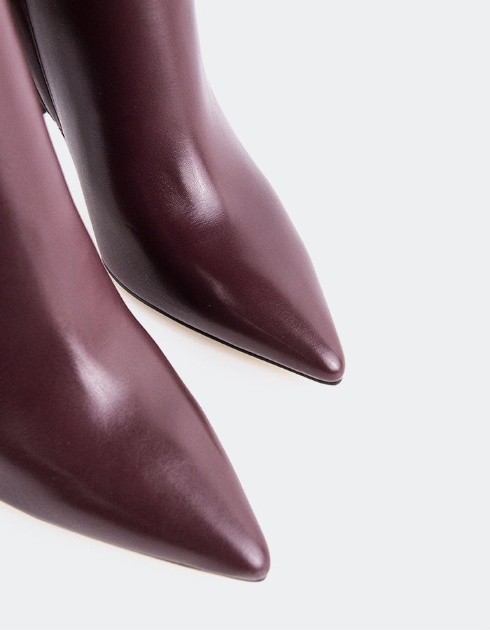 L'INTERVALLE Kyrie Women's High-Heel Tall Boots Burgundy Leather