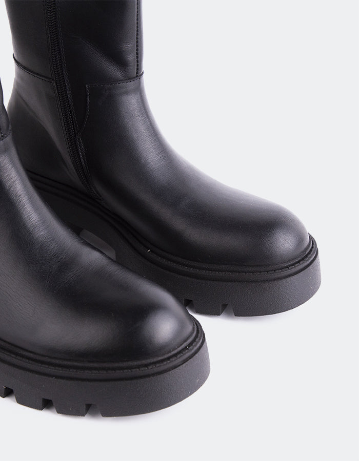 L'INTERVALLE Larvik Bottines Chelsea pour femmes Noir Cuir