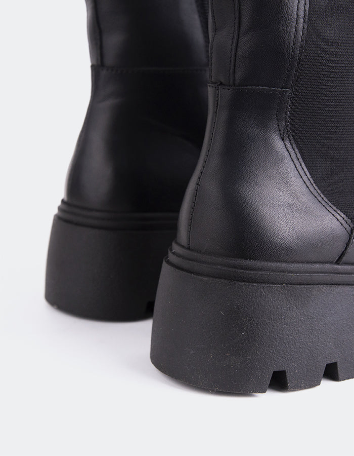 L'INTERVALLE Larvik Bottines Chelsea pour femmes Noir Cuir