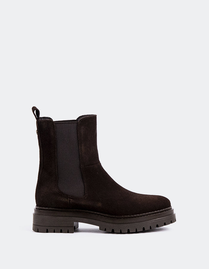 L'INTERVALLE Lavak Women's Chelsea Ankle Boots Chocolate Suede