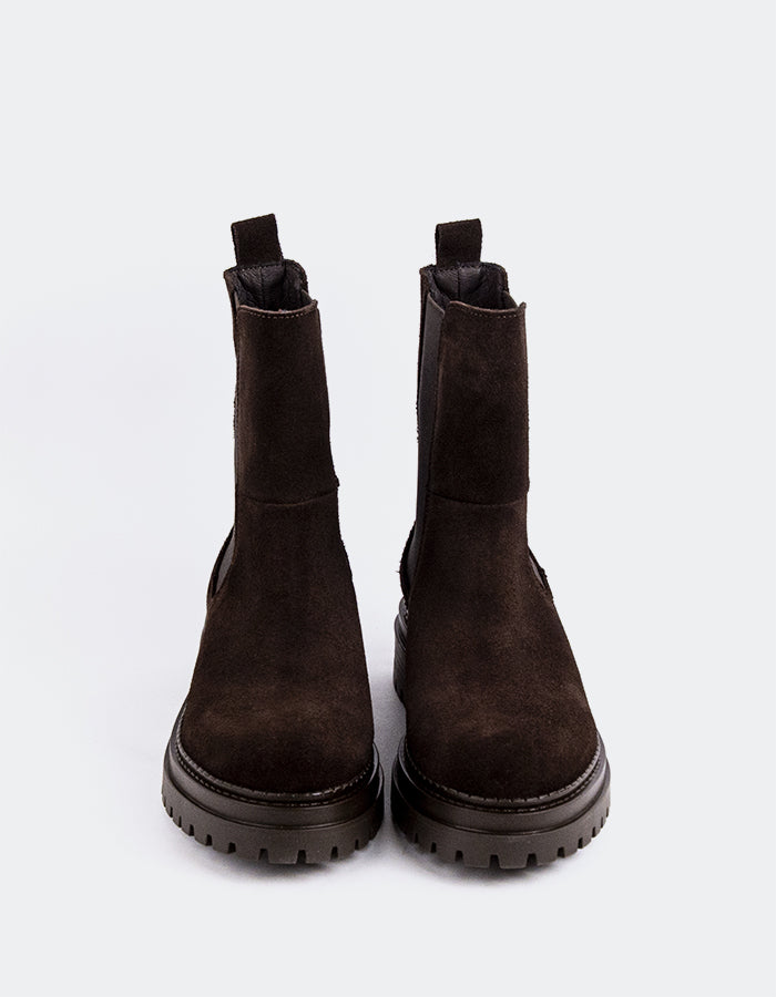 L'INTERVALLE Lavak Women's Chelsea Ankle Boots Chocolate Suede