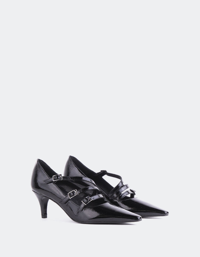 L'INTERVALLE Chaussures Mary-Jane pour femmes L'INTERVALLE Lenzie Noir Verni