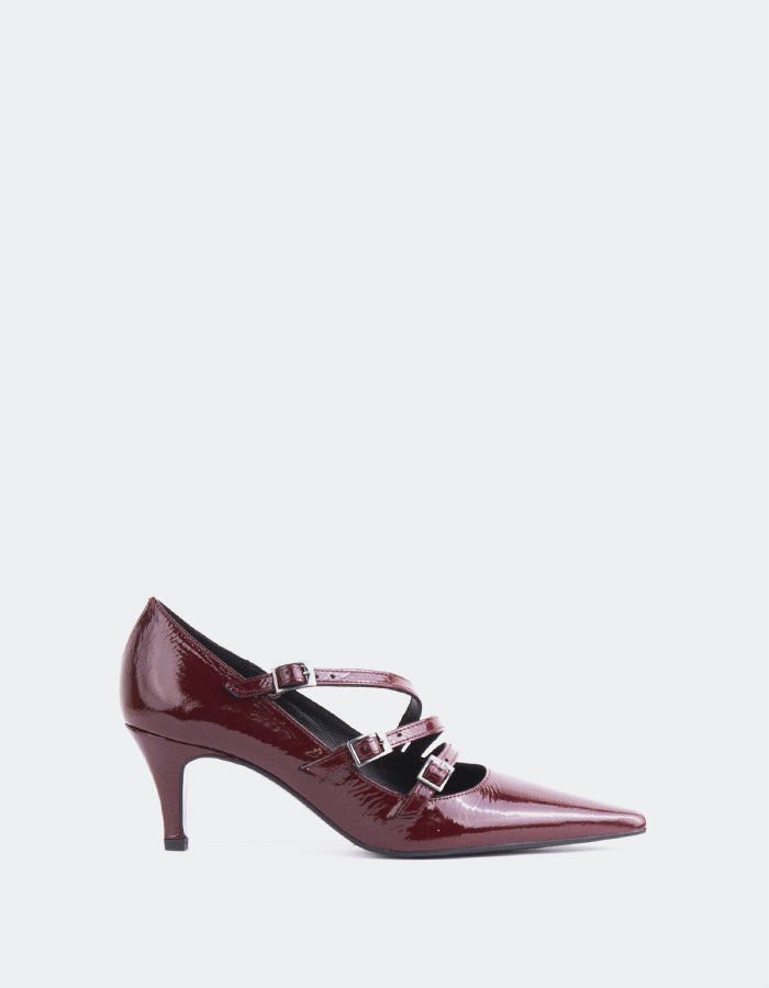 L'INTERVALLE Lenzie Women's Mary-Jane Shoes Burgundy Patent