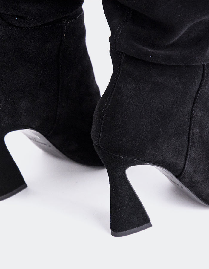 L'INTERVALLE Lerwick Women's High-Heel Tall Boots Black Suede