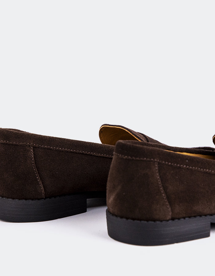 L'INTERVALLE Lettine Mocassins à pochettes pour femmes Brun Suède