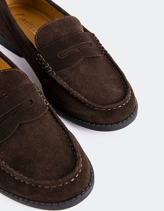 L'INTERVALLE Lettine Mocassins à pochettes pour femmes Brun Suède