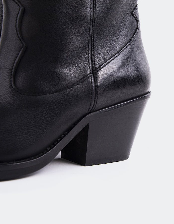 L'INTERVALLE Lewisham  Women's Boot Mid Heel Black Leather