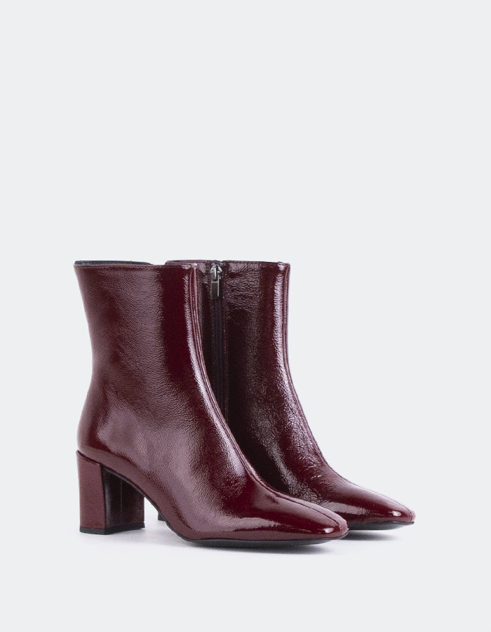 L'INTERVALLE Lioni Women's Ankle Boots Burgundy Naplack