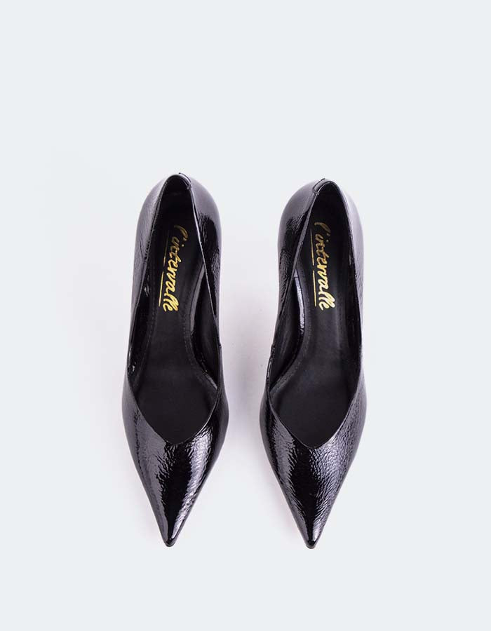 L'INTERVALLE Liora Escarpins  à talon moyen pour femmesNoir Naplack